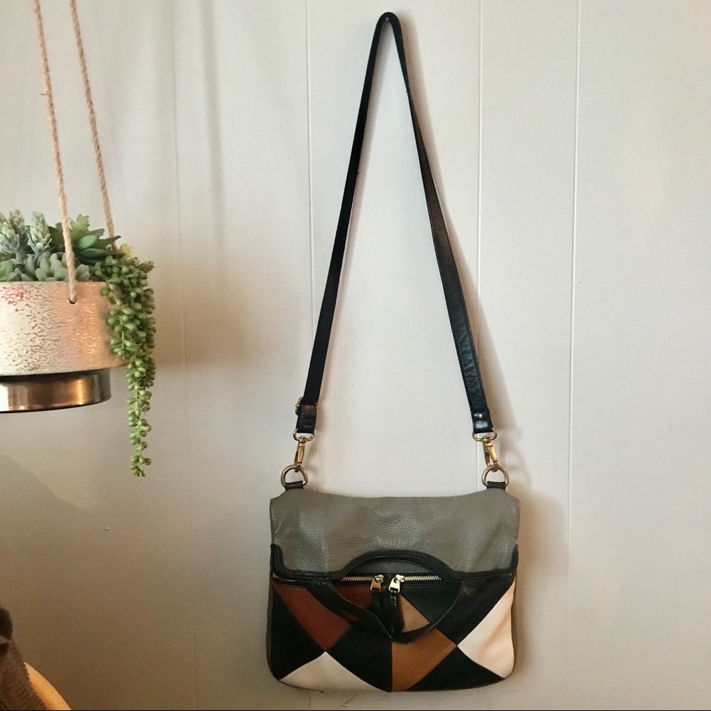 Fossil Leather Erin Foldover Tote Bag